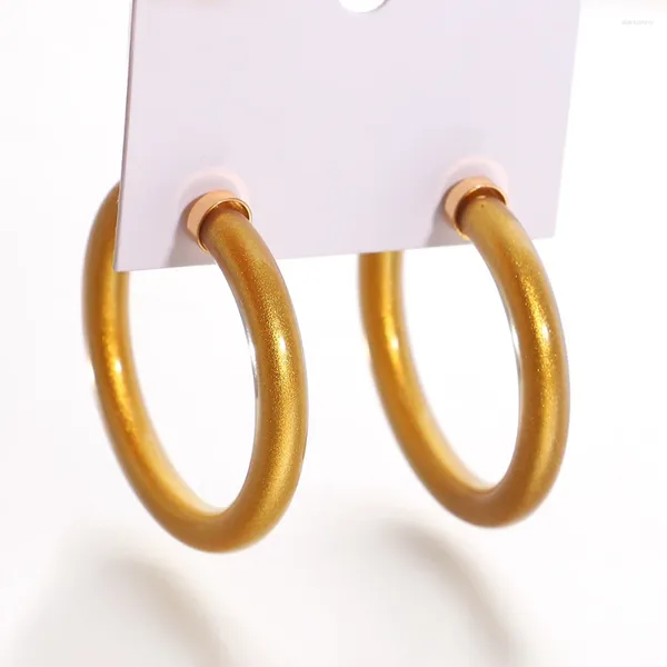 Серьги-кольца Amorcome, модные золотые многоцветные силиконовые серьги для женщин и девочек, индийские большие круглые буддийские ювелирные изделия Rush