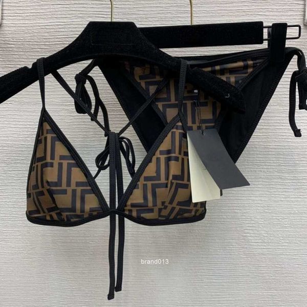 Bikini-Set, modische Damen-Badebekleidung, sexy Bikini, Nylon, schnell trocknend, BH-Shorts, zweiteiliges Set, Luxus-Designer-Badeanzug für Damen, F-Jacquard-Bikini-Anzug