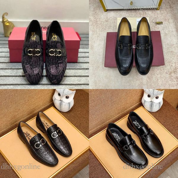 Feragamos sapatos quentes masculinos de luxo venda sapatos de couro superior moda couro de bezerro ferr masculino designer abzj