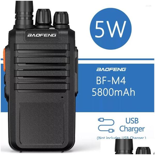 Walkie Talkie Bf-M4 5W Uhf 5800Mah Batteria in standby di 22 giorni Surport Ricarica USB per radio bidirezionali Bf-888S Consegna drop Dhsnw