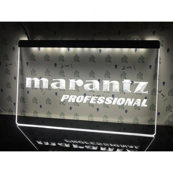 Marantz Professional Audio Theater LED Neon Sign-3D Carving Wall Art per HomeRoomBedroomOfficeFarmhouse Decor 240223