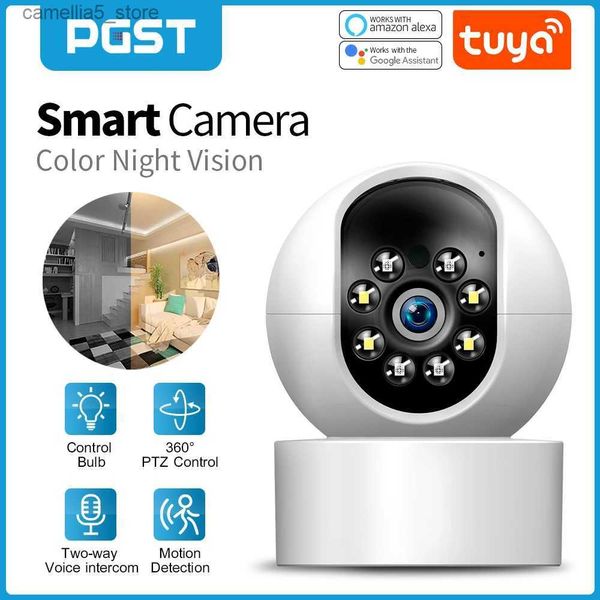 Baby Monitor Telecamera Tuya Smart Wifi IP Monitoraggio della sicurezza domestica Controllo delle applicazioni di vita Visione notturna a colori T57A Q240308