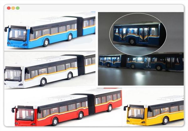 Liga puxar para trás ônibus duplo alta simulação cidade ônibus modelo veículos de brinquedo metal diecasts piscando brinquedo musical carro crianças039s g7939645