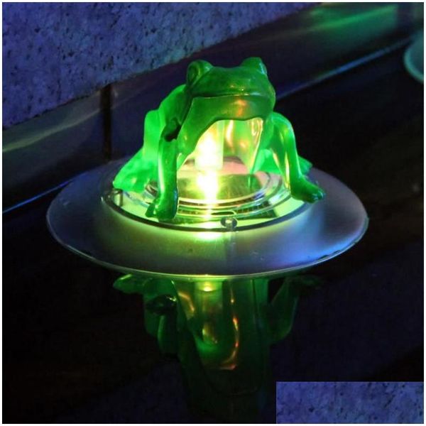 Andere Lichter Beleuchtung RGB Solar schwimmende LED-Leuchten Farbwechsel Lotus- / Froschform Außenpool- und Gartenwasserdekoration DHR7A