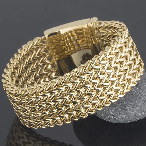 30MM 21/22/23CM Lungo lusso non tramonterà mai Bracciale uomo placcato oro per uomo Bracciali uomo in acciaio inossidabile Bracciale gioielli a portata di mano 240226