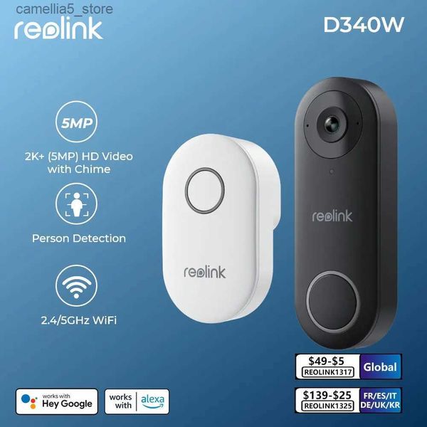 Bebek Monitör Kamera Yeniden Alınma 2K+ Video Kapı Zili Wifi Poe Akıllı Açık Home Interkom İnsan Tespiti Kime Destek ile Kablolu Kapı Çan Alexa Q240308