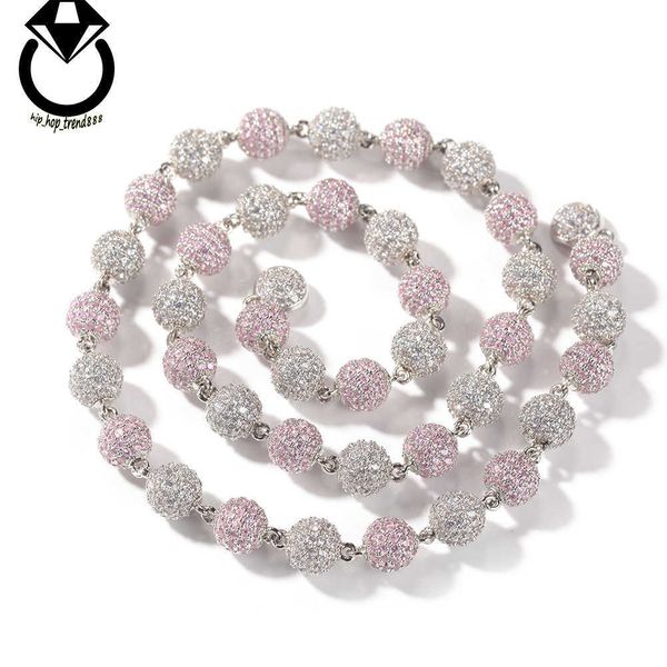 Luxus-Halskette für Frauen im Großhandel, europäische und amerikanische Hip-Hop-Perlenkette, personalisierte Herren-Halskette mit eingelegtem Zirkon aus Kupfer