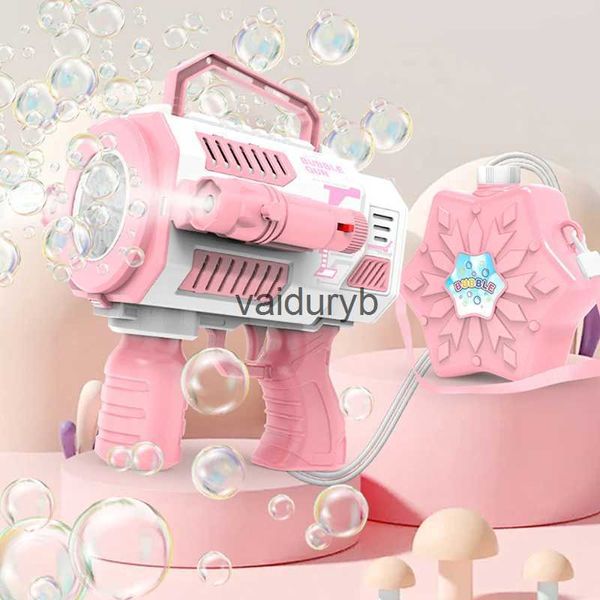 Sand Play Water Fun Baby Bath Brinquedos Bubble Gun Rocket Soap Mane N-Hole Electric Space Launcher Ldrens Day Gift Continua a produzir bolhas com luz H240308