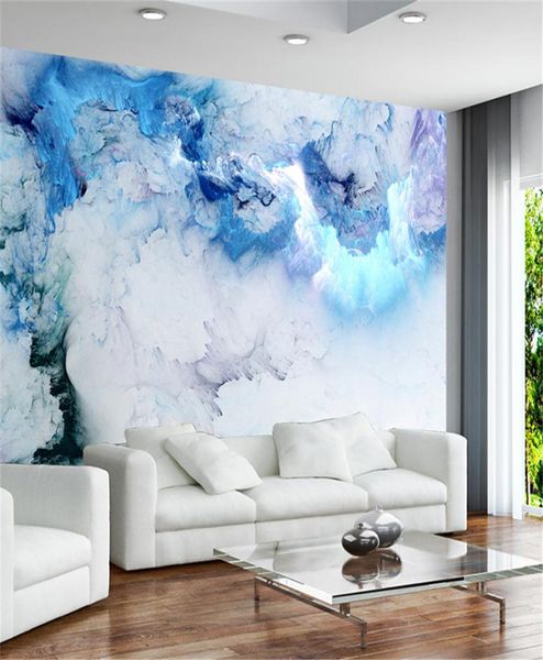 Nuvem azul papéis de parede para quarto de cama mural 3d papel de parede sala estar fundo decoração da sua casa 6671845