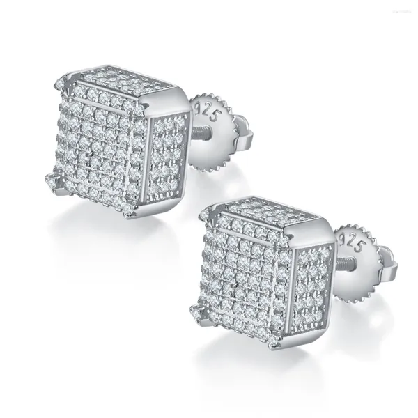 Orecchini a bottone SGARIT Moissanite Gioielli in argento sterling 925 1.08CT Totale VVS1D con pavé di diamanti da donna