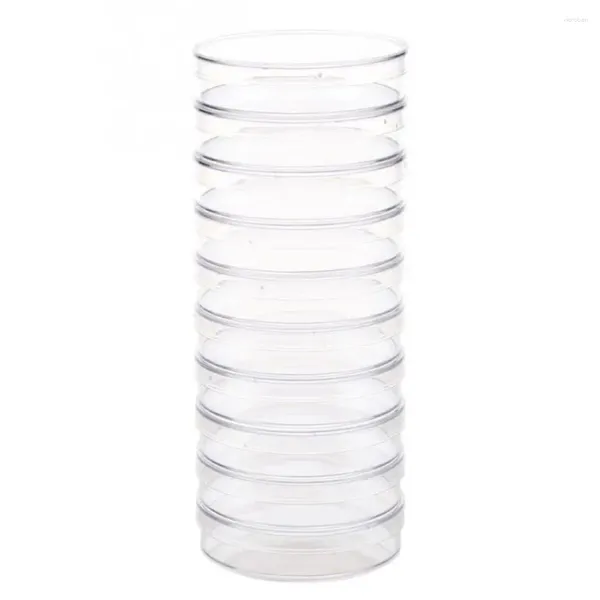 Garrafas de armazenamento plástico científico transparente 90x15mm com tampas placas de petri estéreis bactérias cultura prato claro