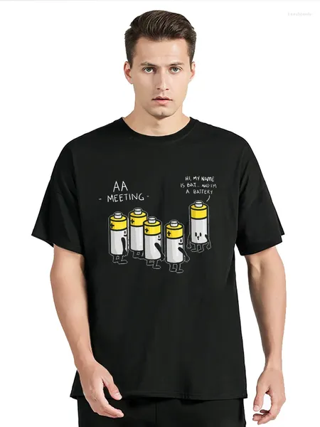 Männer T Shirts Batterie Treffen Lustige Alkohol Geschenke Ideen Shirt Sommer Stil Grafik Baumwolle Streetwear Kurzarm T-shirt Männer kleidung