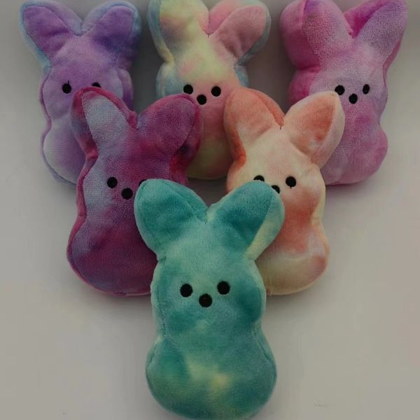 UPS 15CM Dye Cartoon MINI Easter Bunny Peeps Peluche Bambola Rosa Blu Giallo Viola Coniglio Bambole per bambini Carino Morbido Peluche Z 3.8