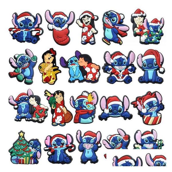 Parti di scarpe Accessori Cartoon Christmas Charms Pvc Blu Moda Shoecharms Fibbia Bracciale Clog Decorazione Regalo per feste Drop Deliver Dh2F4