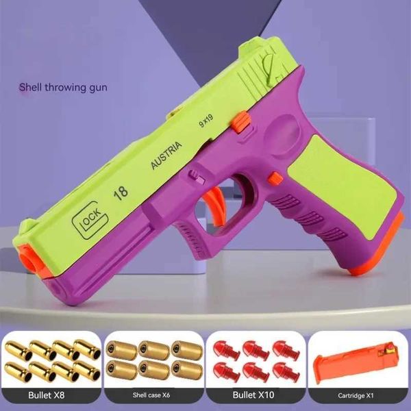 Pistole Spielzeug Doppel Verwenden Modus Rettich Spielzeug Pistole Shell Auswerfen M1911 BlowBack Glock Soft Bullet Shoot Pistole für Erwachsene Kinder jungen L2403