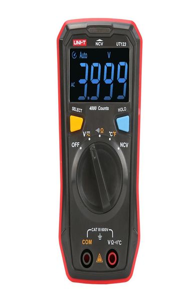 Einheit UT123 Auto -Bereich Mini Digitales Multimeter -Temperaturtesterdaten AC DC Voltmeter Taschenspannung Ampere Ohm Meter8348477