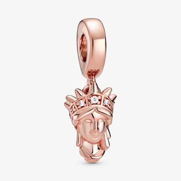 Nuovo arrivo 100% argento sterling 925 Statua della libertà Ciondola il fascino Misura il braccialetto europeo originale con ciondoli Gioielli di moda Accessori298e