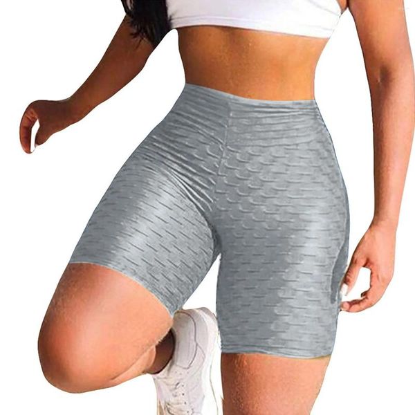 Shorts femininos mulheres sexy plissado jacquard biker booty cintura alta push up mini calças curtas primavera verão treino mujer cortos