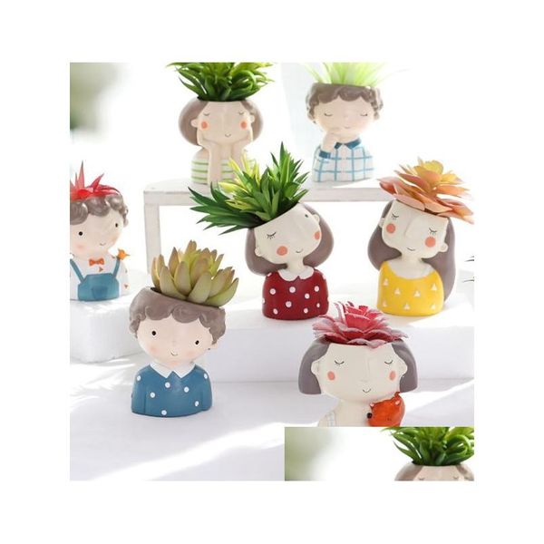 Fioriere Vasi Fioriera Fioriera Stile europeo Piante succulente Vaso Mini Cactus Decorazioni per la casa Artigianale Kka7521 Consegna goccia Giardino di casa Patio, Dh06P