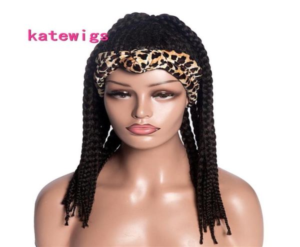 Sentetik Kafa Bandı Peruk Örgülü Saç Perukları Kadınlar Leopar Türban Sargı Kahverengi Ponytail Curly91510383702938