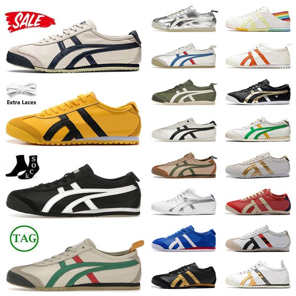 Top Venda Designer Sapatos Clássico Tigre México 66 Running Shoes Preto Branco Vermelho Verde Dourado Prata Off Bege Homens Mulheres Plataforma Dhgate Fashion Sneakers