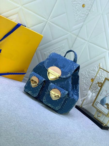 2024 new10A top originale singolo M46836 zaino blu denim borsa in denim borsa firmata borsa a tracolla da uomo e da donna borsa a tracolla borsa di grande capacità carino piccolo zaino