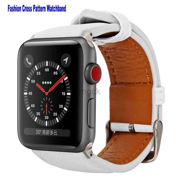 Bantlar İzle Çapraz Desenler Deri Akıllı Kayışlar İzle Band Retro Desen Deri Deri Klasik Yedek Bantlar Iwatch Erkek Kadınlar Serisi SE 6 5 4 3 2 1 240308