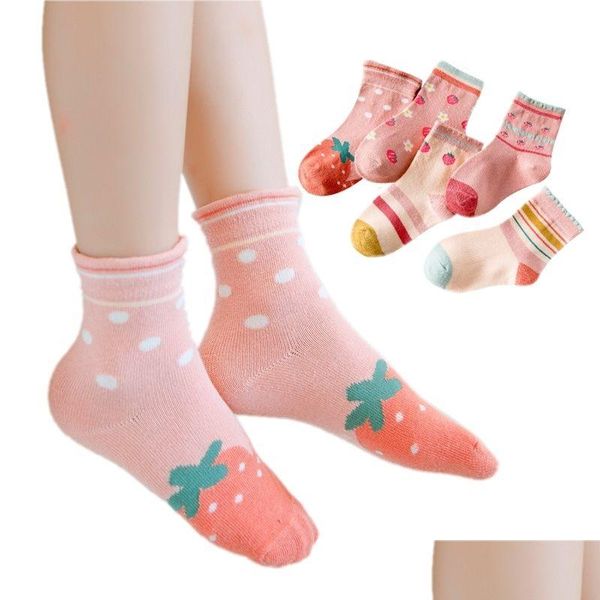 Kinder Socken Atmungsaktive Baumwolle Baby Kleinkind Junge Mädchen Herbst Winter Frühling Warm Trend Cartoon Socke Für 1-12 Jahre Kinder Mti Farbe D Dh9S4