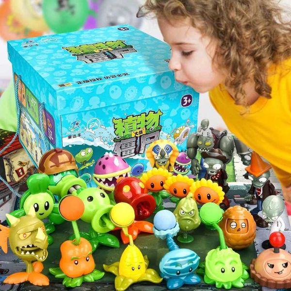 Anime Manga Neuer Charakter Plants VS ZOMBIES 2 PVZ Spielzeugset Geschenkbox Verpackung Kinderpuppe Aktionsdiagramm Modell Präsentationskarte J240308