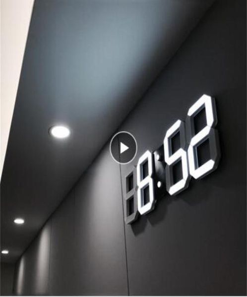 3D светодиодные настенные часы лампы современный дизайн цифровые настольные часы будильник ночник Saat reloj de pared часы для дома гостиная Decorat2106775