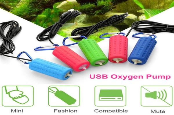 Bomba de ar de aquário portátil usb oxigênio bomba de ar mudo economia de energia saída extraordinária terrário aquático acessórios do tanque de peixes 7267385