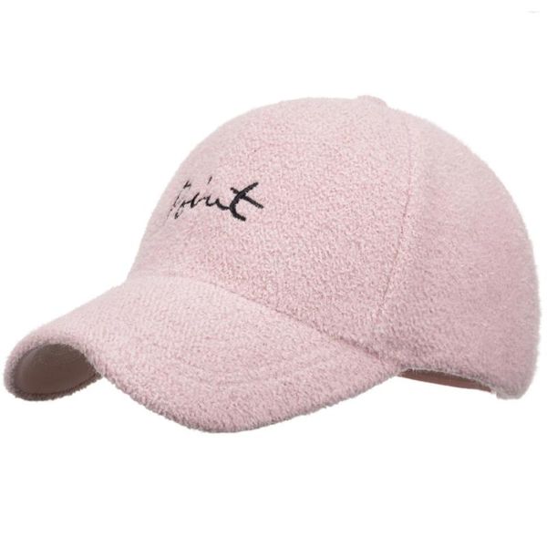 Bola bonés inverno snapback bordado ponto carta boné de beisebol e modelos de outono de lã calor moda simples chapéus