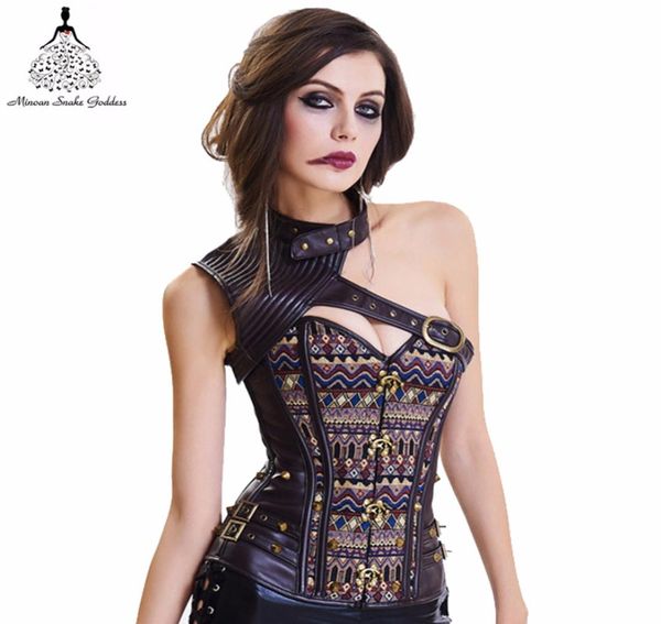 Espartilho bustier gótico roupas steampunk espartilho bodysuit roupas femininas armadura bustier com ombro bolero aço desossado espartilho7463379