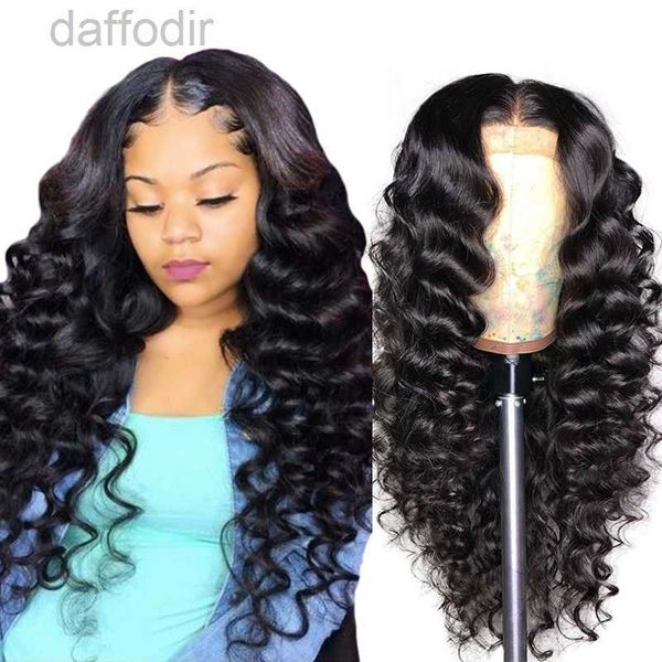 Synthetische Ishow 28 32 34 Zoll Wasser 150/180/200 % Afro Curly Loose Deep Straight Frontal Hair Lace Front Perücken natürliche Farbe für Frauen 240308