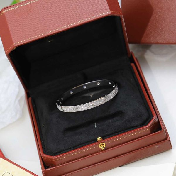 Designer Bangle braccialetti di lusso firmati da donna con design a diamanti centinaia di braccialetti rigidi gioielli natalizi confezione regalo opzionale molto carino 240308