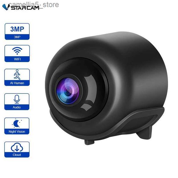 Câmera monitor do bebê vstarcam 3mp mini wifi monitoramento sem fio ip segurança em casa detecção de movimento inteligente q240308