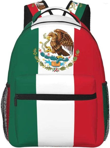 Rucksack Mexiko-Flagge, lässig, Wandern, Camping, Reisen, Rucksäcke, leicht, Tagesrucksack, Tasche, Damen, Herren, Büchertasche