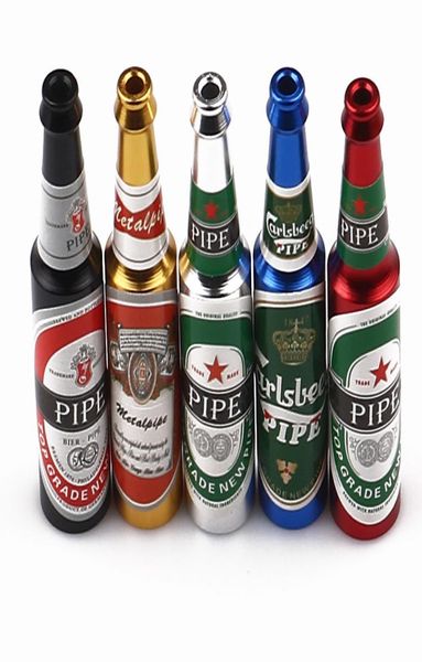 Tubi da fumo in metallo con mini bottiglia di birra da 68 mm Portasigarette da pipa per tabacco da pipa creativo portatile7565142