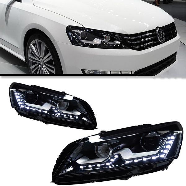 Gruppo luci auto per fari VW Passat B7 2011-20 15 DRL Styling Angel Eye luci diurne a LED lampada di segnalazione