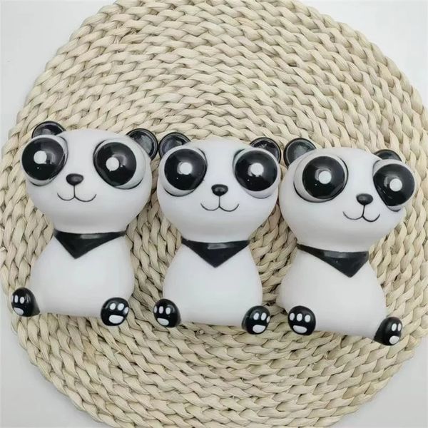 Criativo adorável animal descompressão squishes brinquedo portátil panda squishes brinquedo popping rotatable olhos presente das crianças