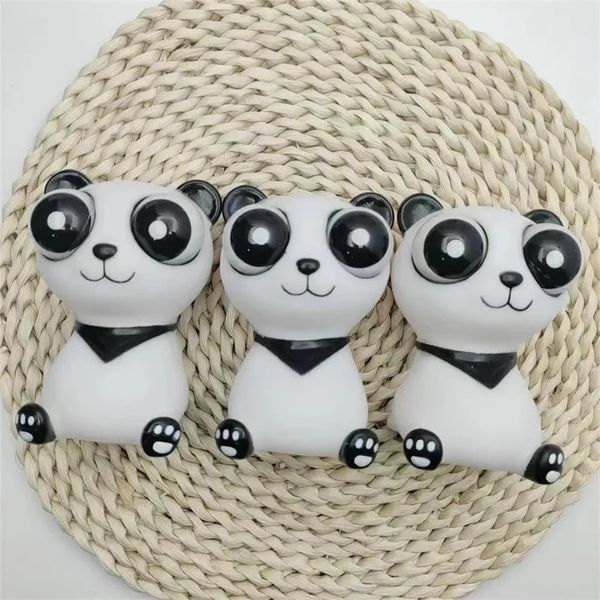 Giocattolo squish di decompressione animale adorabile creativo Giocattolo squish panda portatile Giocattolo che schiocca gli occhi girevoli Regalo per bambini