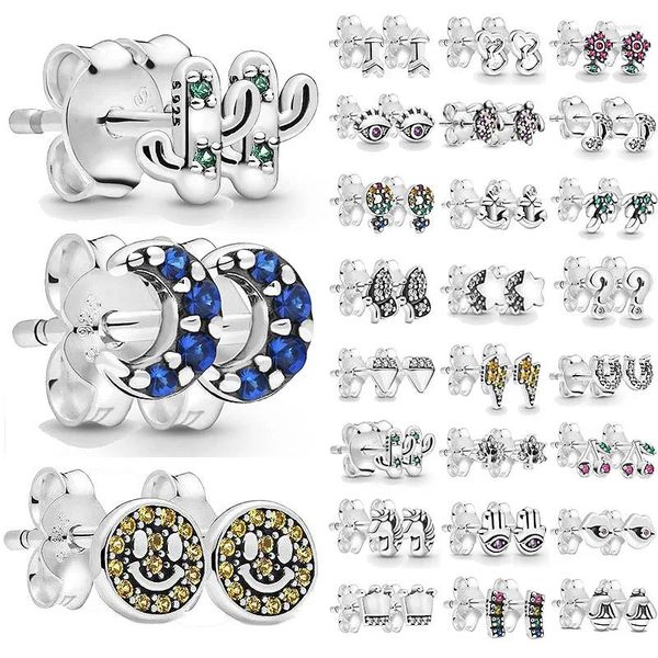 Orecchini a bottone Orecchino in argento sterling 925 My Moon Turtle Smile Potente luce Collezione Cactus Me per regalo di gioielli da donna