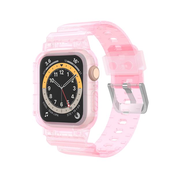 Apple-Watch-Armband iWatch Integriertes TPU-Armband mit Ölspray, transparentes einfarbiges Armband Apple Integriertes TPU-Armband 38/40/42/44 mm Serie 1–6 Generation/SE