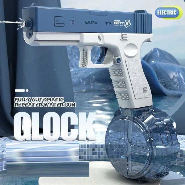 Игрушечный пистолет 2023 Новый водяной пистолет Электрический пистолет Glock Стреляющая игрушка Полностью автоматическая летняя водная пляжная игрушка для детей Мальчики Девочки ВзрослыеL2403