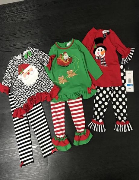Novos conjuntos de roupas infantis 18m8t meninas edições raras bonito rena manga comprida camiseta e calças vermelhas conjunto natal comemoratin8885738