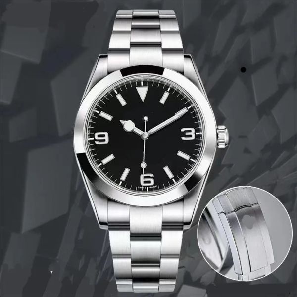 Kadın Erkek Saatleri İzle Saatler Safir Aydınlık 39mm Explorer Air King Paslanmaz Çelik Cuadrado Yedi Cuma Takymeter Top Marka RO01