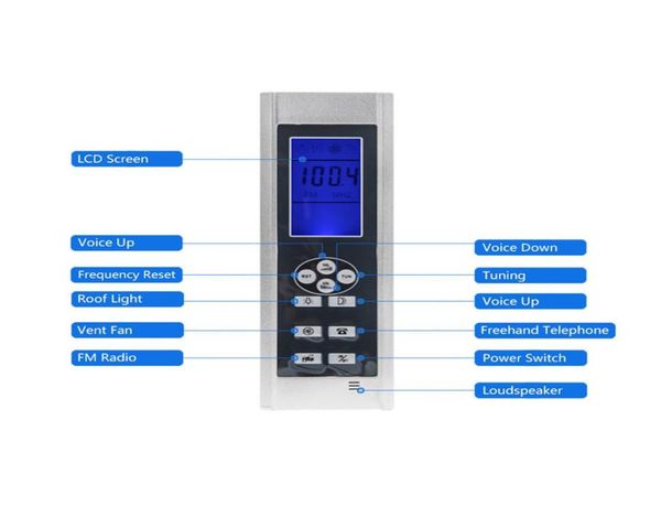 Tela lcd de indução preta ac 12v, cabine de chuveiro, painel de controle de computador, rádio fm, sensor de temperatura, controle de chuveiro 8617054