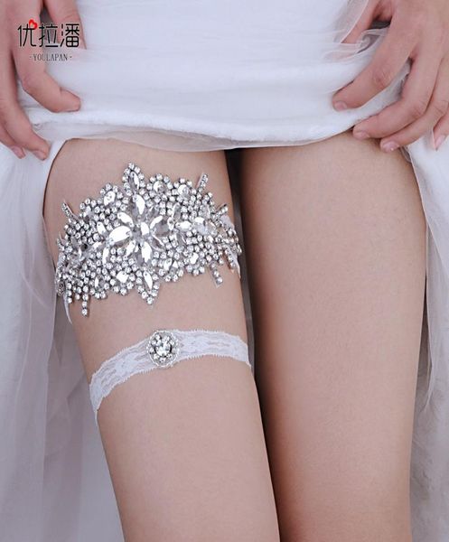 Acessórios de liga de noiva de diamante feitos à mão perna sexy borda de renda branca estilo princesa anéis de coxa senhoras anel banda acessório de casamento 2137008