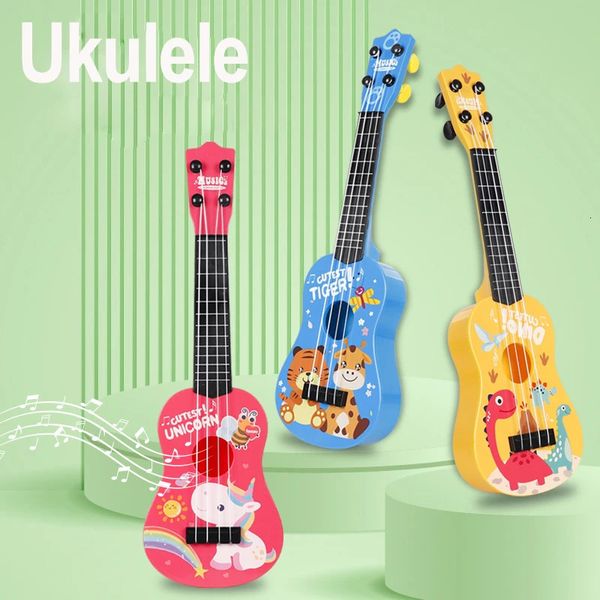 Kinder Ukulele Musikspielzeug 4 Saiten Kleine Gitarre Montessori Bildungsinstrumente Musikspielzeug Musiker Lerngeschenk 240226