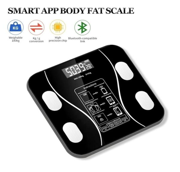 Bilancia per grasso corporeo Smart Bluetooth compatibile Wireless digitale USB Misurazione elettronica BMI multifunzione con display LCD 2202189655331